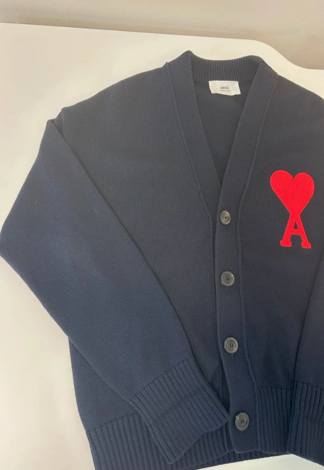 アミ ビックロゴ ネイビー カーディガン L - メルカリ