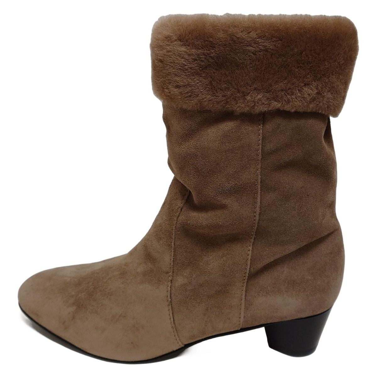 FABIO RUSCONI ファビオルスコーニ ショートブーツ 39 レディース - ライトブラウン ファー