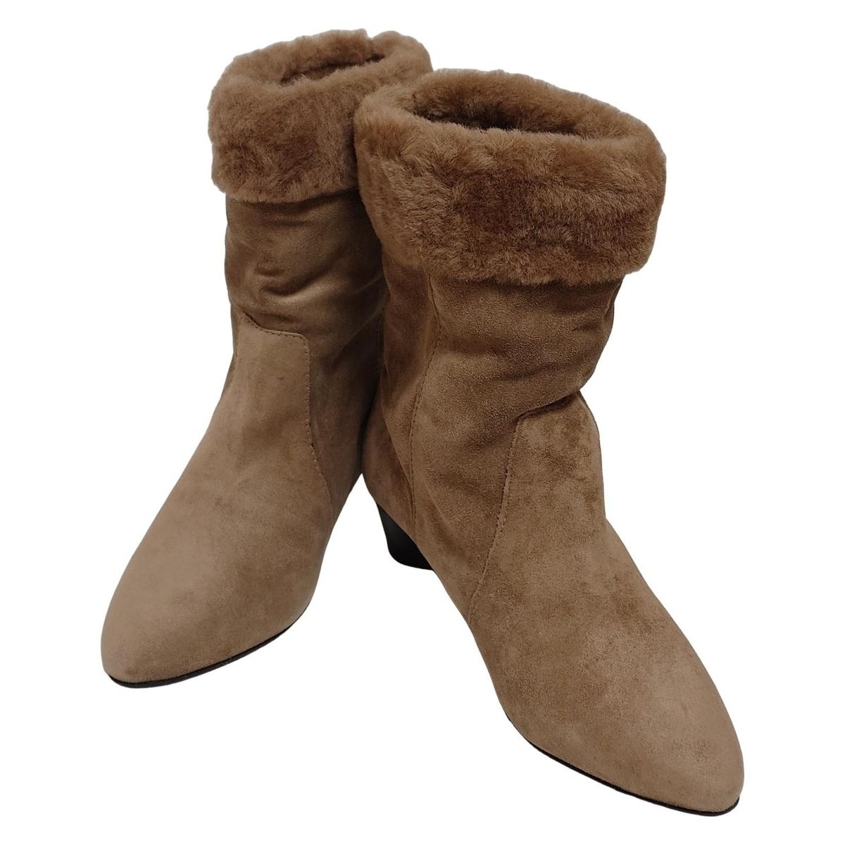 FABIO RUSCONI ファビオルスコーニ ショートブーツ 39 レディース - ライトブラウン ファー