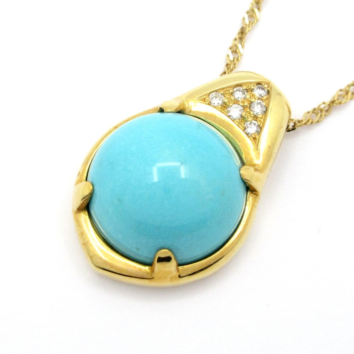 Unbranded ノーブランド ネックレス K 18 YG ダイヤモンド ライトブルー 総重量 8 3 g 0 12刻印 10 80刻印