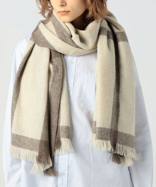 TOMORROWLAND トゥモローランド NORLHA ノラ Nomad Wide check ストール ヤク ウール マフラー