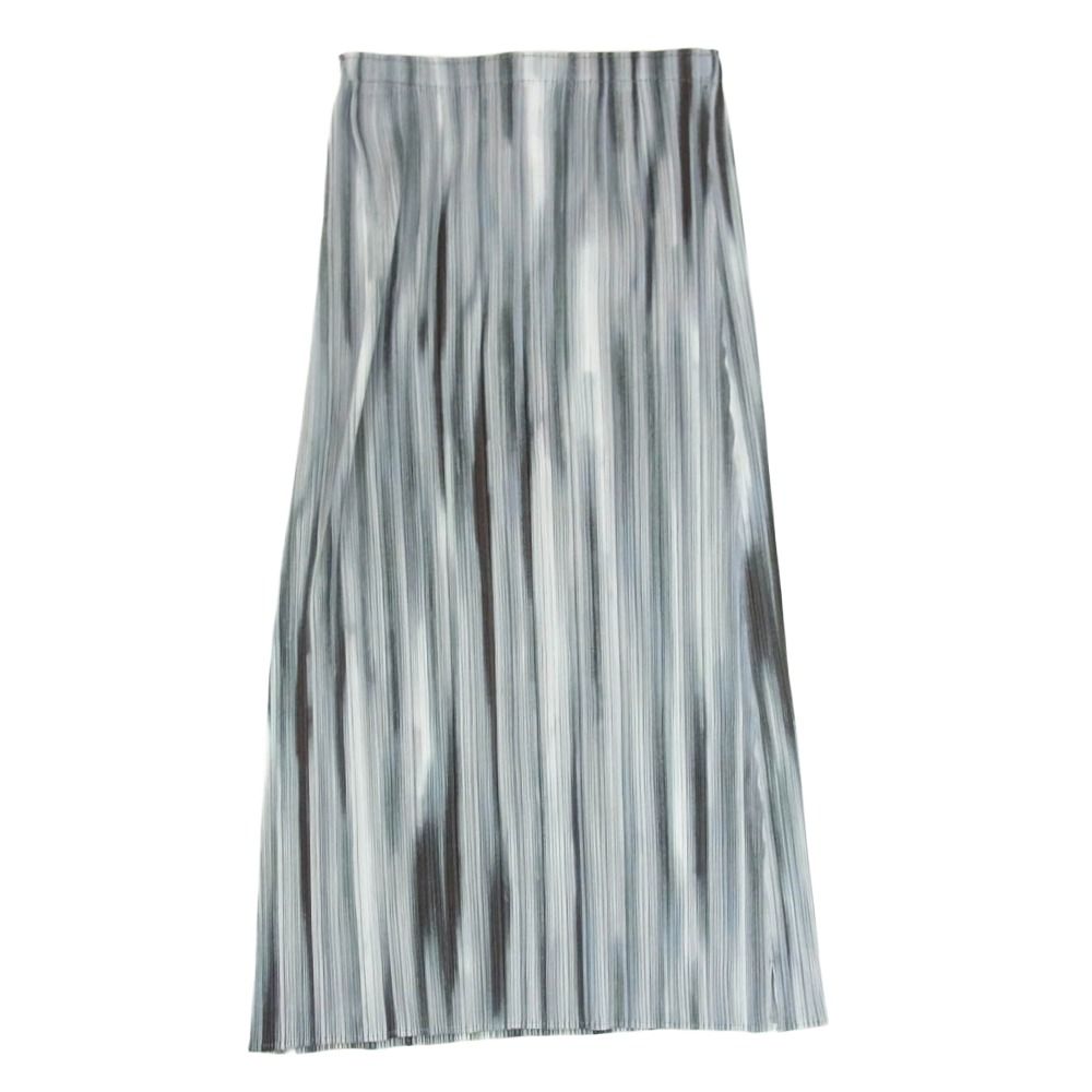 PLEATS PLEASE プリーツプリーズ イッセイミヤケ PP 51-JG 646 プリーツ加工 グラデーションストライプ ロング スカート グレー系 3
