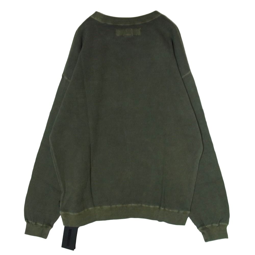 NEIGHBORHOOD ネイバーフッド 25SS 251FPNH-CSM15 PIGMENT DYED WAFFLE FABRIC CREWNECK LS ロゴ刺繍 ピグメントダイ ユーズド加工 長袖 サーマル カットソー OLIVE DARB XL【新古品】【未使用】【中古】 NEIGHBORHOOD ネイバーフッド 25SS 251FPNH-CSM15 PIGMENT DYED WAFFLE