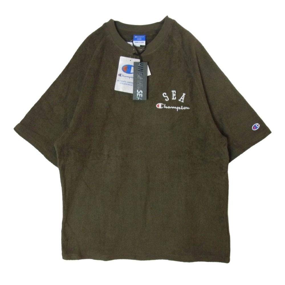 WIND AND SEA ウィンダンシー 24SS WDS-C-CMP-24-Q4-04 × Champion チャンピオン PILE RAGLAN T-SHIRT ロゴ ラグランスリーブ パイル地 Tシャツ 半袖カットソー XL【新古品】【未使用】【】