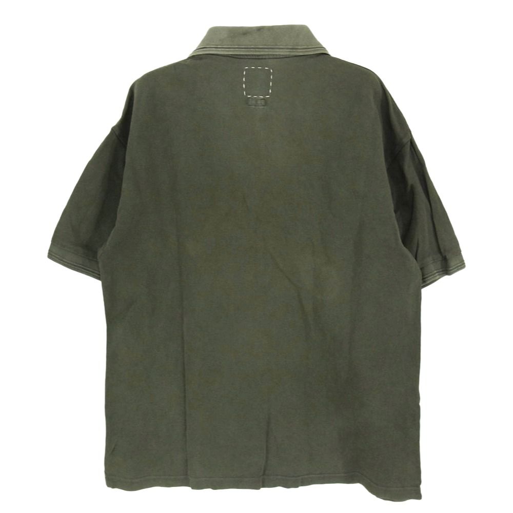 VISVIM ビズビム JUMBO WELLER ジャンボ ウェラー 鯉のぼりアップリケ 半袖 ポロシャツ カーキ系 3