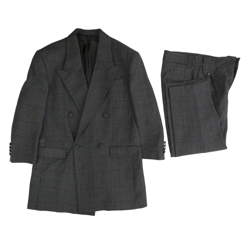 アーネストダブルベイカー ERNEST W BAKER ウール チェック ジャケット パンツ スーツ セットアップ グレー系 46