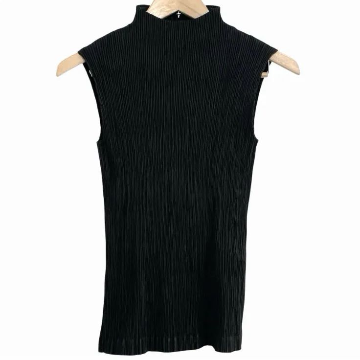 ISSEY MIYAKE イッセイミヤケ プリーツ ノースリーブ カットソー 3 黒