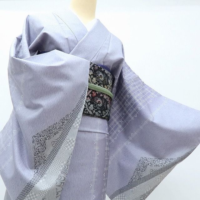百華❀Y4132◇美品 正絹 作家物落款 大島紬 手縫い仕立て トール