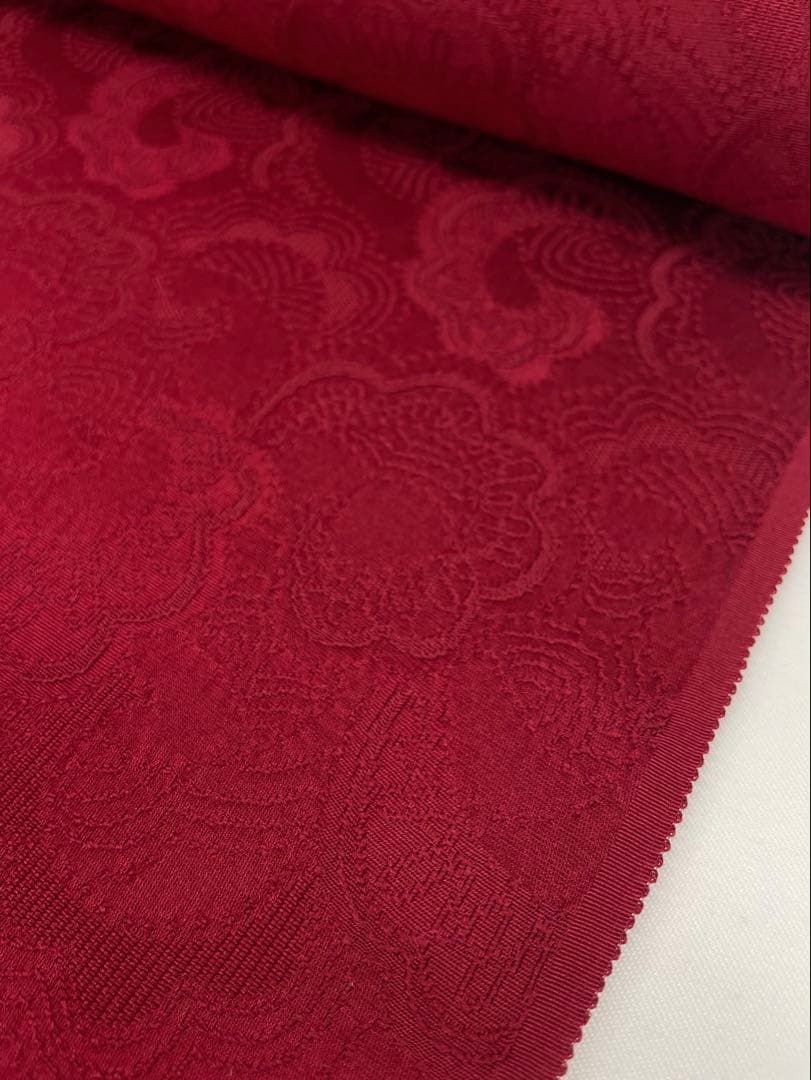 コート地 ふくれ織 紋意匠 朱・緋色 正絹 反物 T9145 - メルカリ