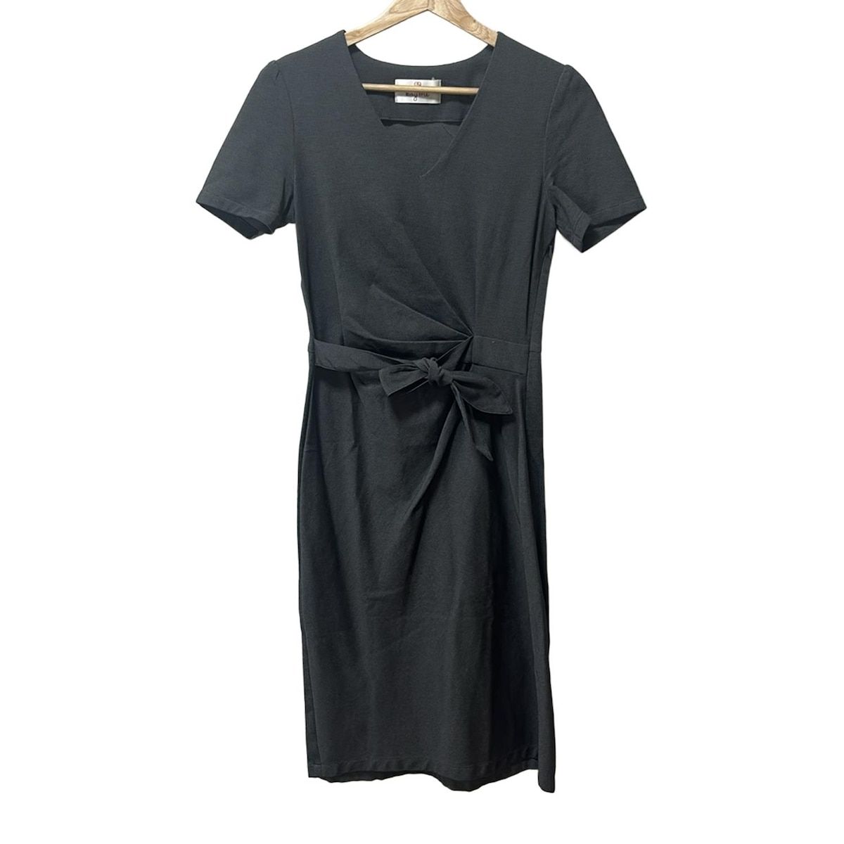 kayme ケイミー ワンピース サイズ9 M レディース ダークグレー Vネック 半袖 ひざ丈