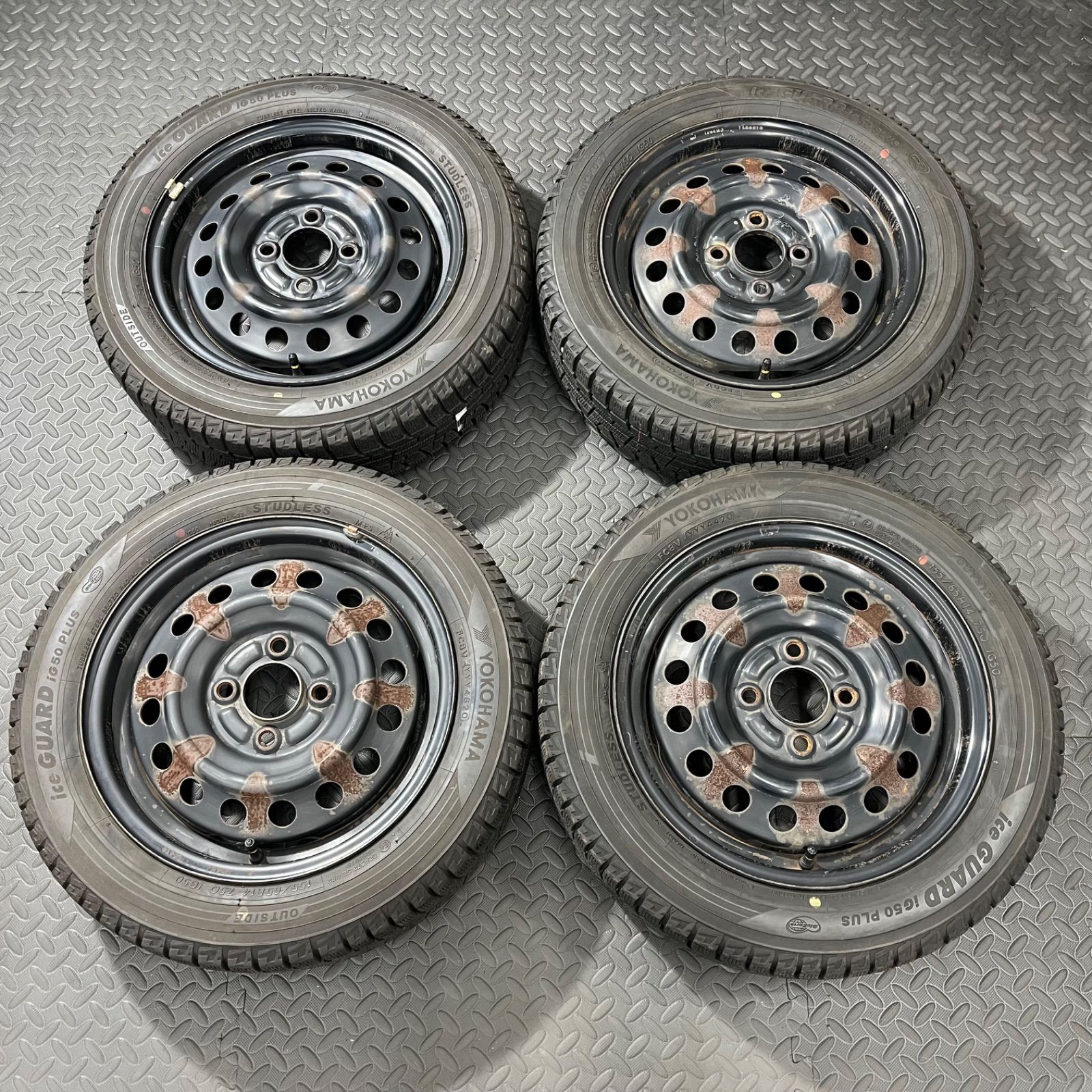 20年製 155 65 R 14 ヨコハマ アイスガードIG 50 スバル ステラ 2 スタッドレスタイヤ 冬タイヤ 1285 Y