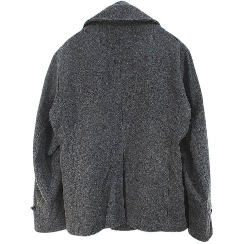 B-Y ユナイテッドアローズ BEAUTY-YOUTH ビューティー-ユース メルトン パデット ピーコート L 灰系 グレー ダブルボタン 裏地