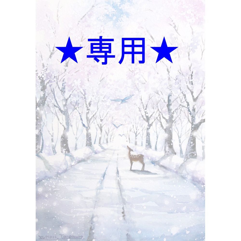 さま 原画 冬桜の並木道 SMサイズ 水彩画 2876