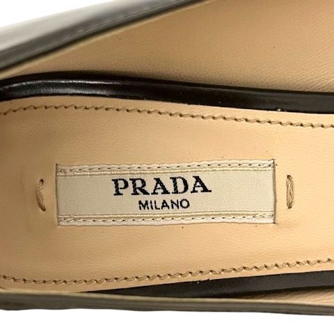  プラダ PRADA パンプス シューズ ポインテッドトゥ ピンヒール 35 グレー ベージュ ハイヒール パンプス パンプス