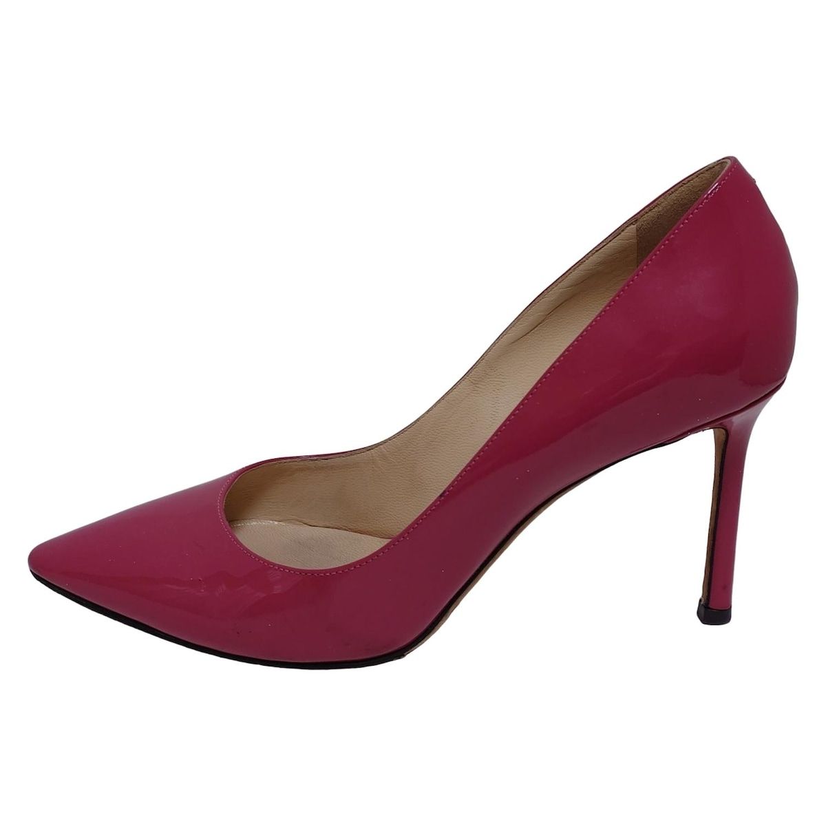 JIMMY CHOO ジミーチュウ パンプス 37 レディース ピンク アウトソール張替済 レザー