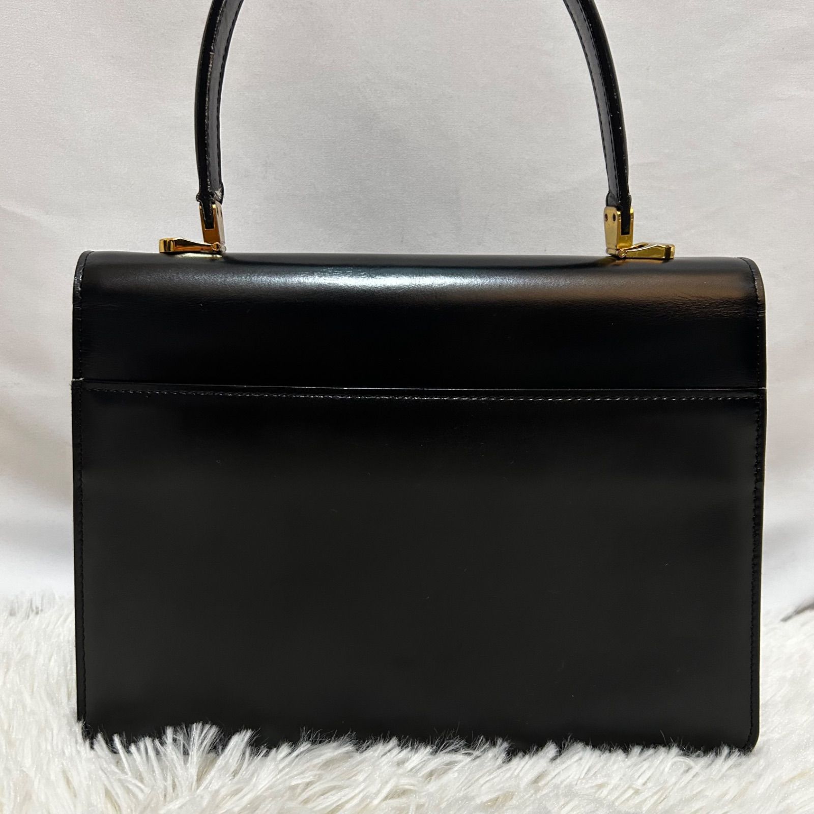 wako ワコー フォーマルバッグ ハンドバッグ レザー ブラック メッキ