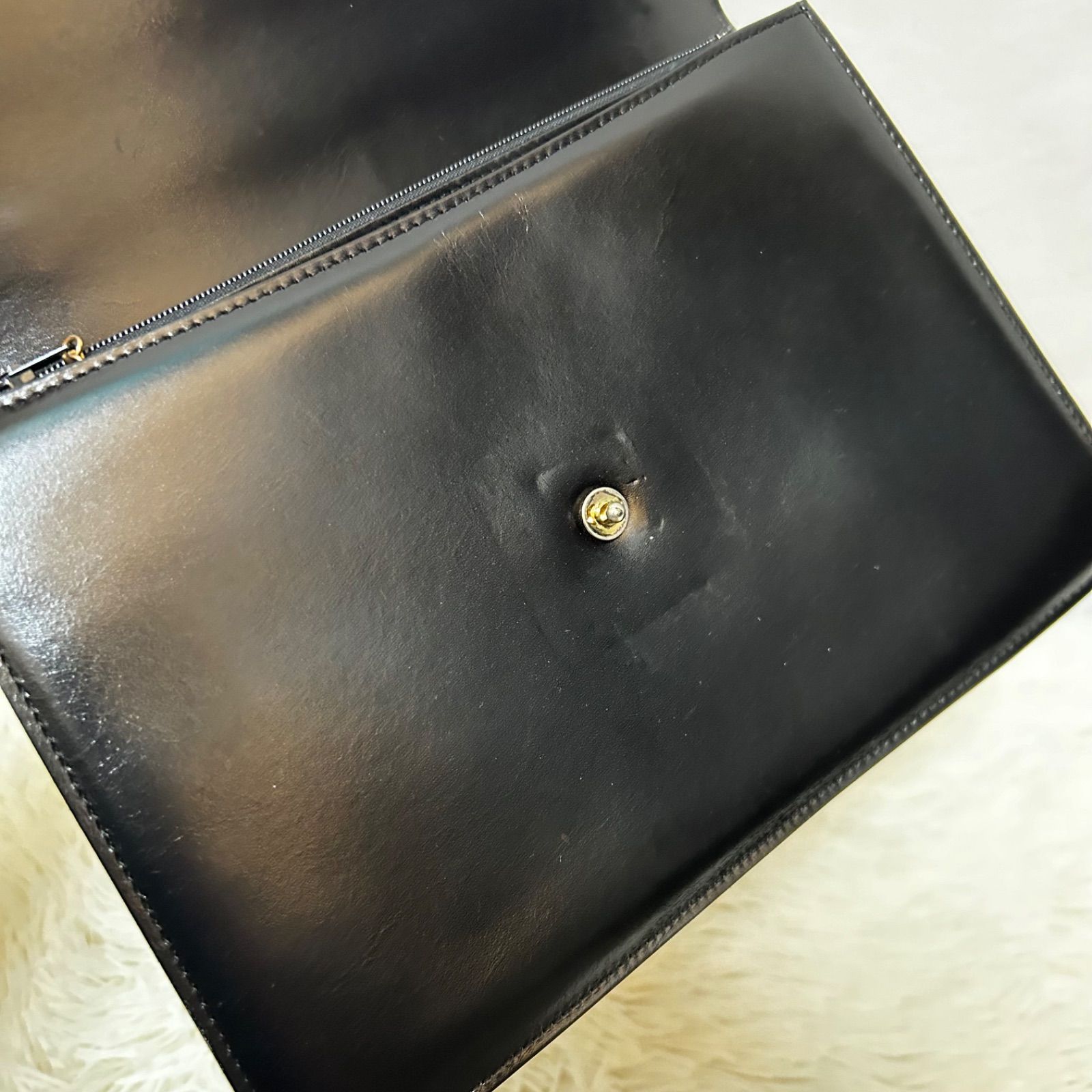 wako ワコー フォーマルバッグ ハンドバッグ レザー ブラック メッキ