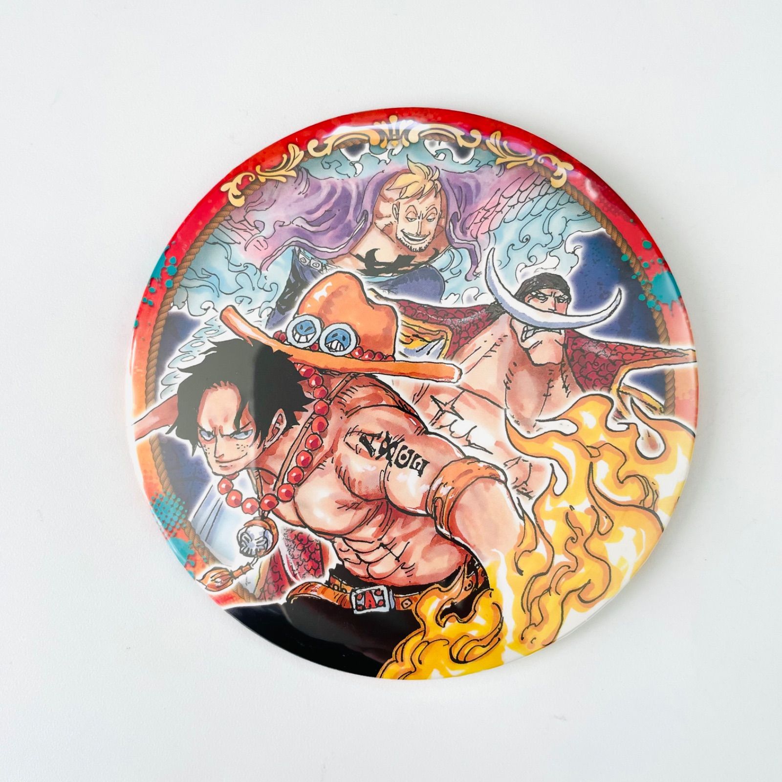ONE PIECE ワンピース BIG 缶バッジ 最強トリオ 白ひげ海賊団 エース