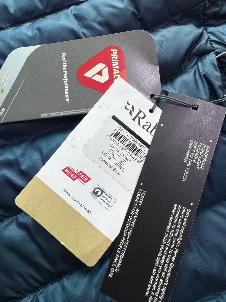 Rab シーラス ジャケット QIP-27 TEMPEST テンペスト ブルー M