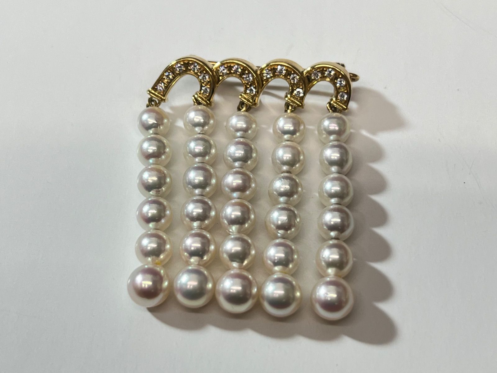 K 18 パール ブローチ 真珠 本真珠 11.1 g レディース