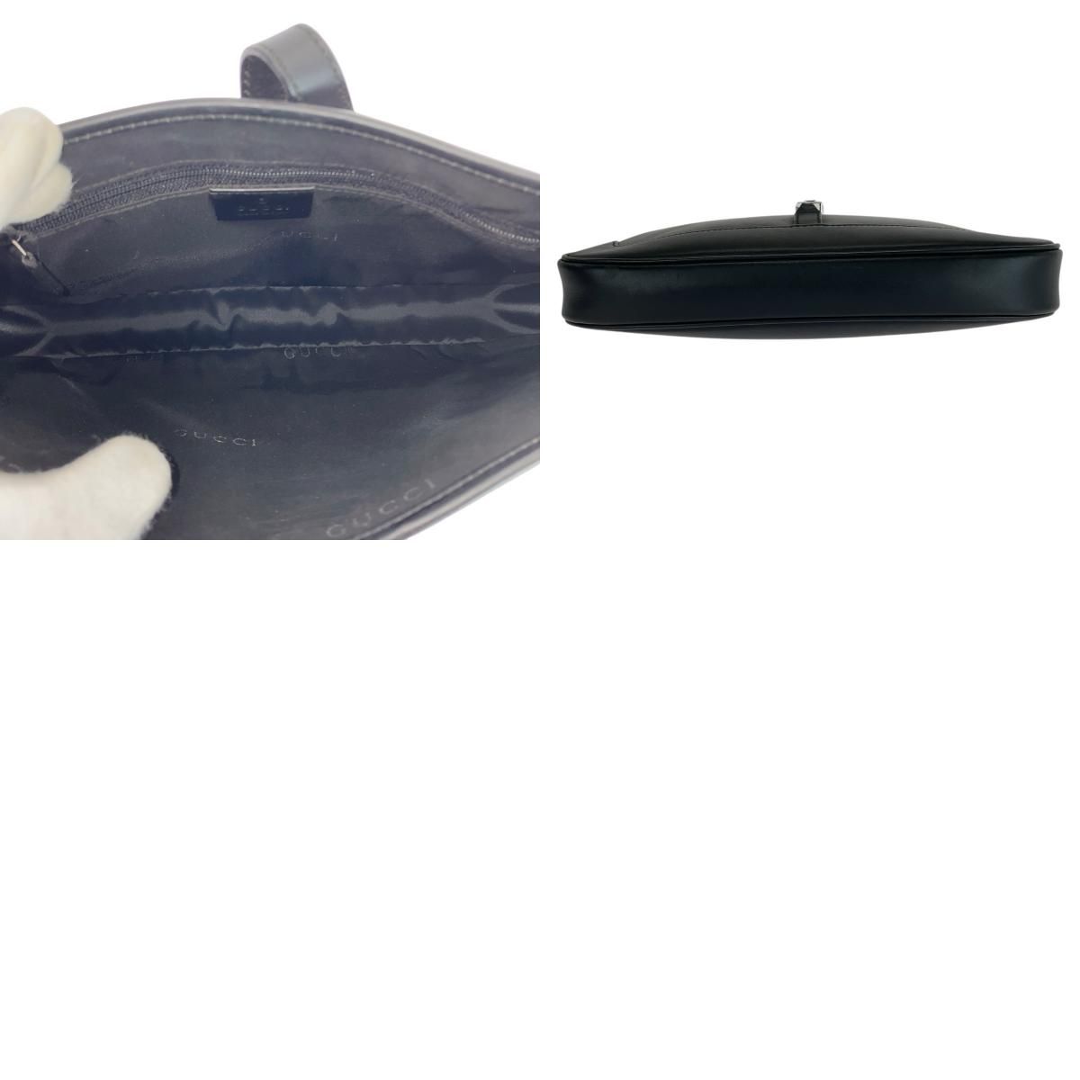 美品 GUCCI グッチ ジャッキー ブラック 黒 シルバー金具 レザー 001