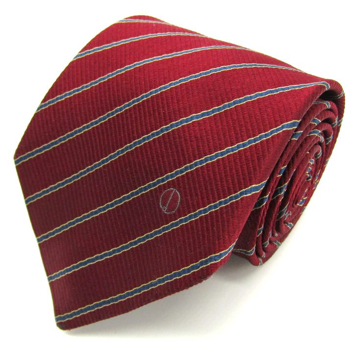 ダンヒル ブランド ネクタイ ロゴ ストライプ柄 シルク イタリア製 PO