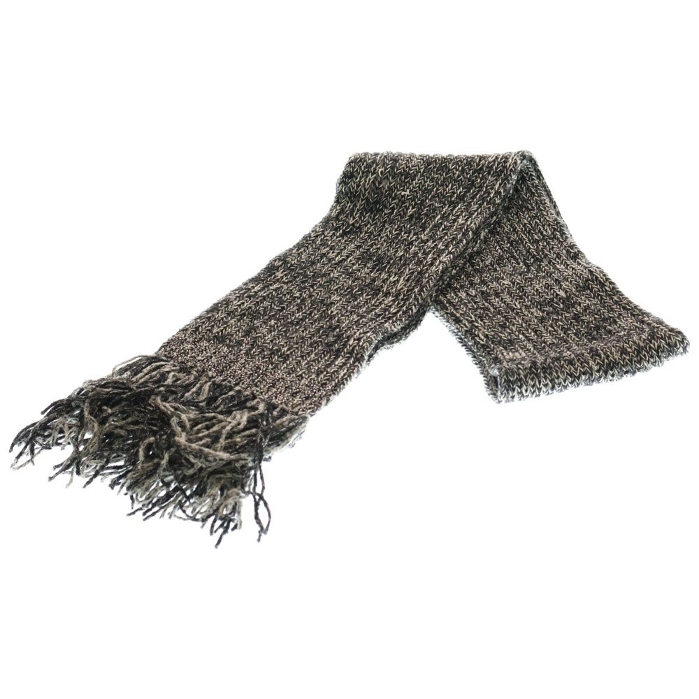 CHANEL シャネル Scarf ラインストーン装飾 カシミヤ混 ニットマフラー グレー