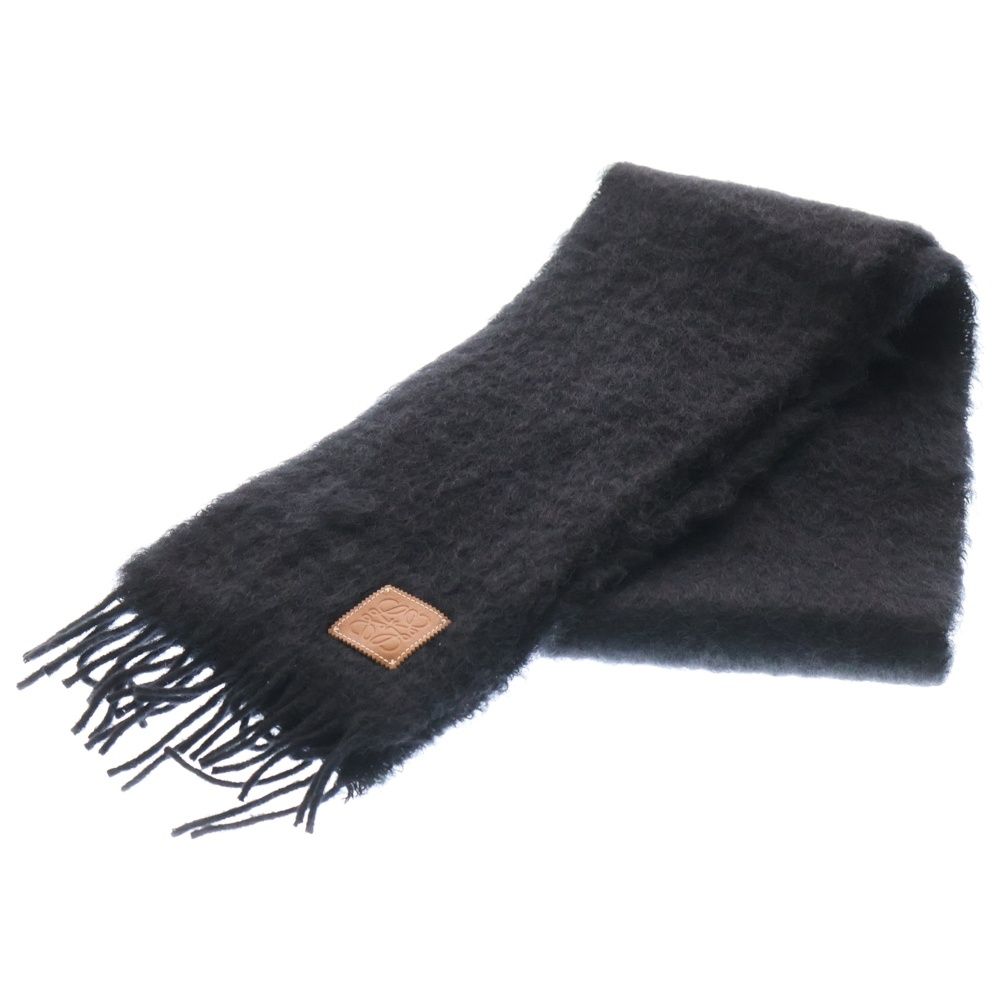 LOEWE ロエベ アナグラム マフラー ストール ブラック モヘア ウール