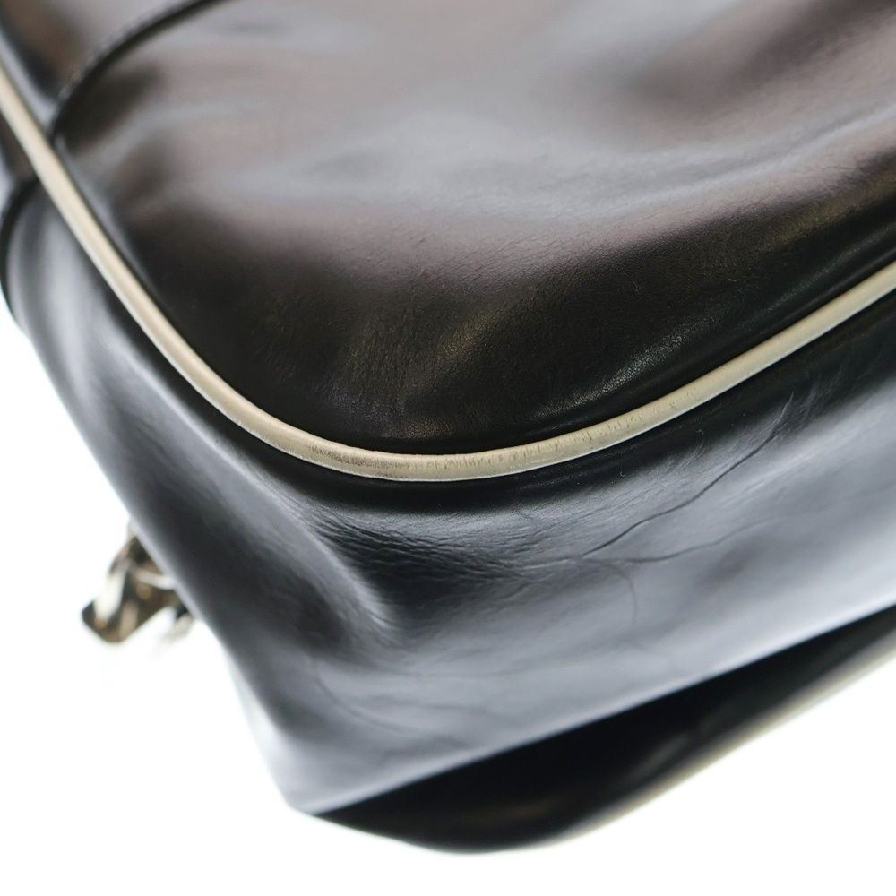 PRADA (プラダ) ボーリングバッグ ハンドバッグ ブラック×ホワイト