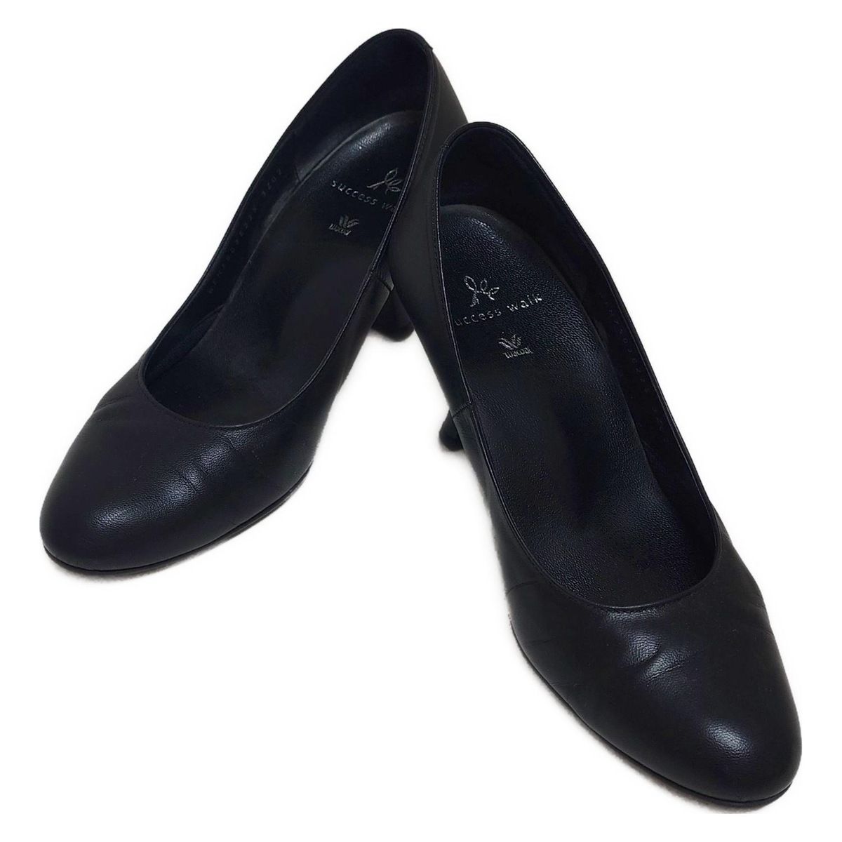 SUCCESS WALK Wacoal サクセスウォーク ワコール パンプス 22 1 2 3 E レディース - 黒 レザー