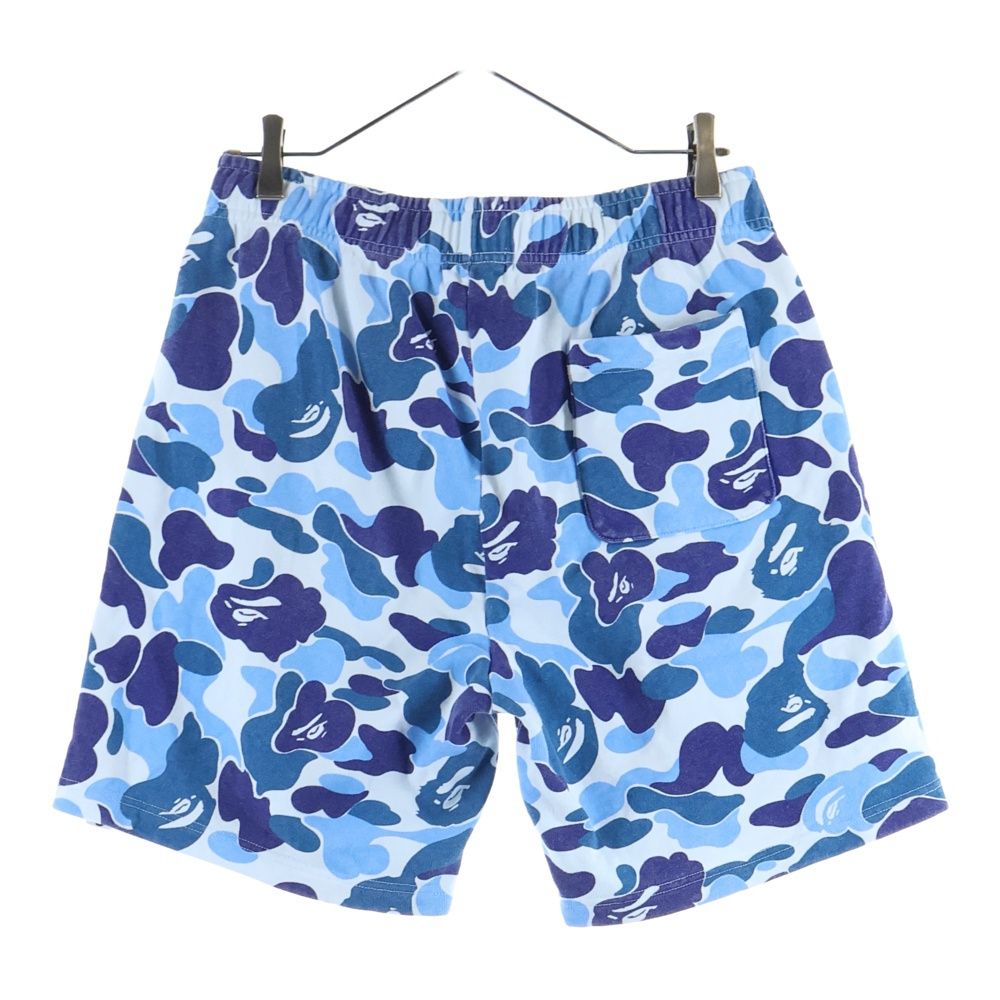 A BATHING APE アベイシングエイプ ABC CAMO SHARK SWEAT SHORTS カモ 総柄スウェットショートパンツ ブルー