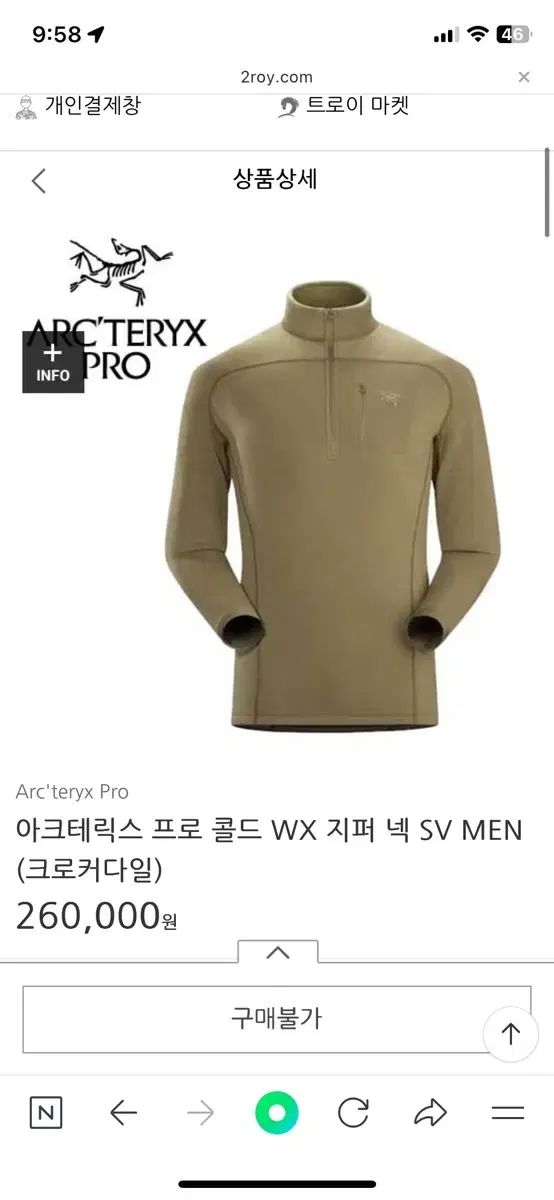 L アークテリクス リーフ コールド wx ジッパーネック