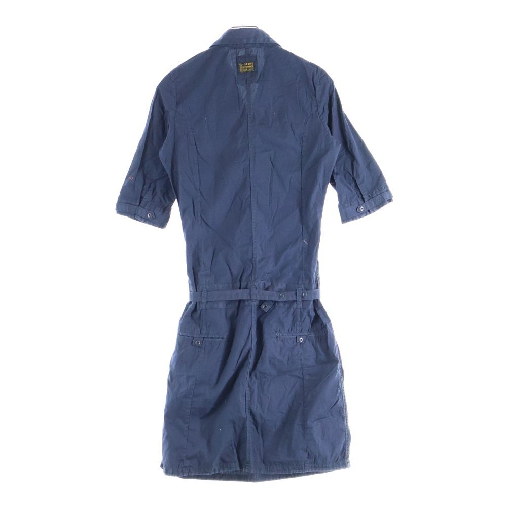 G STAR RAW ジースターロウ ドローコード付き 半袖 ワンピース ネイビー