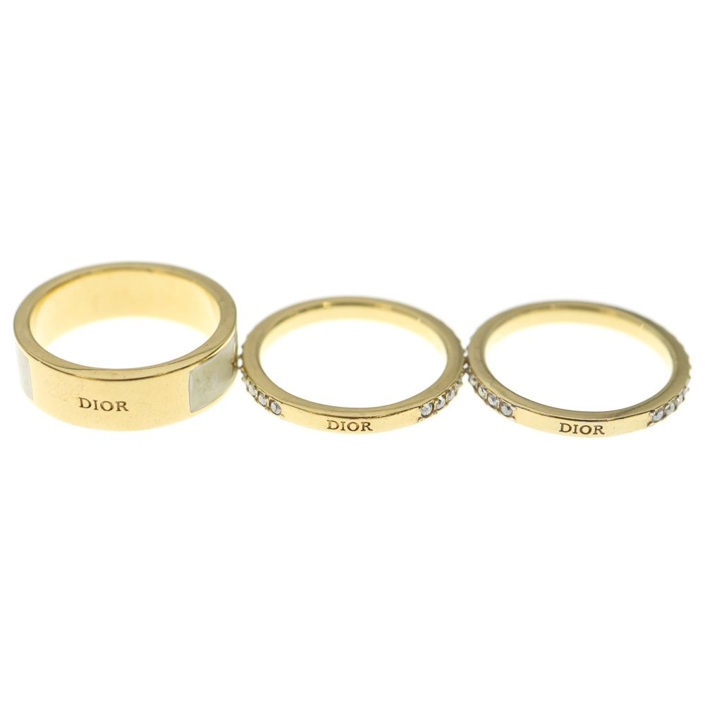 Dior ゴールドリング ストーン付き Christian Dior (クリスチャンディオール) ロゴ ストーン Code リング