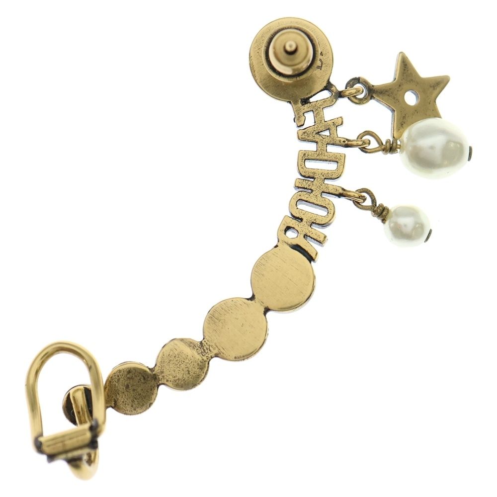 Christian Dior クリスチャンディオール ロゴ パール イヤーカフピアス イヤーリング ゴールド ホワイト GP