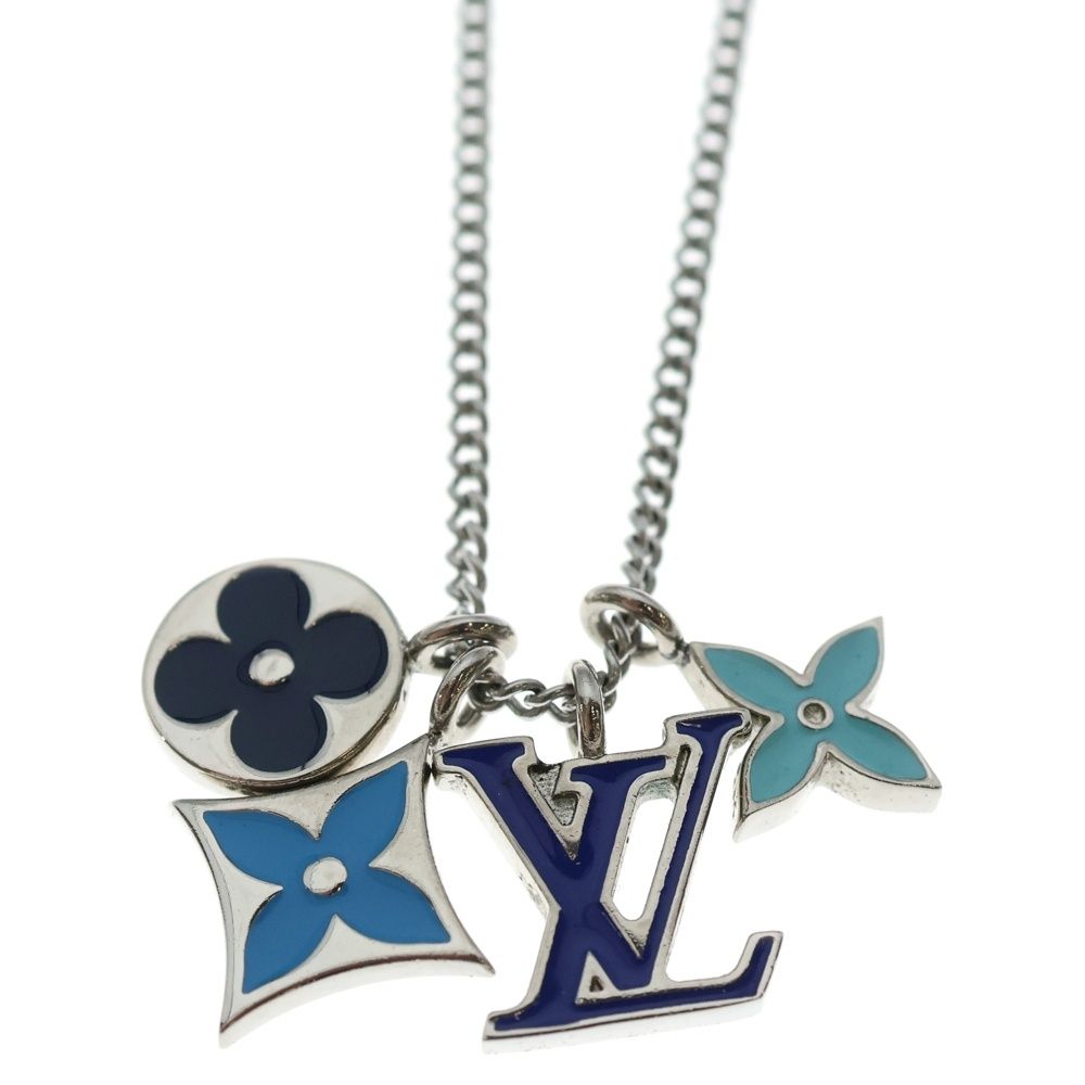  LOUIS VUITTON ルイヴィトン LV インスティンクト ネックレス ペンダント チェーン シルバー ブルー M 00917 その他 ヘアアクセサリー