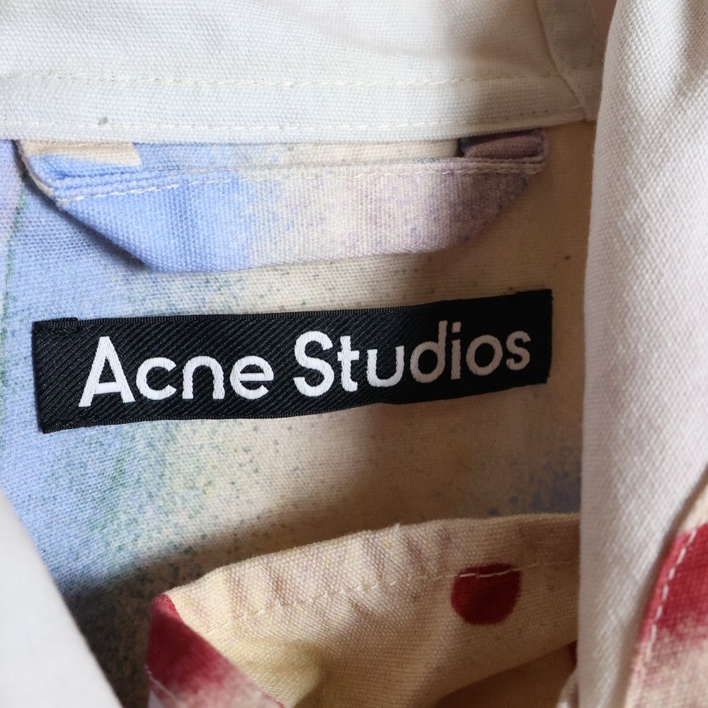 Acne Studios (アクネ ストゥディオズ) ロゴ 総柄 ハーフジップ プル 