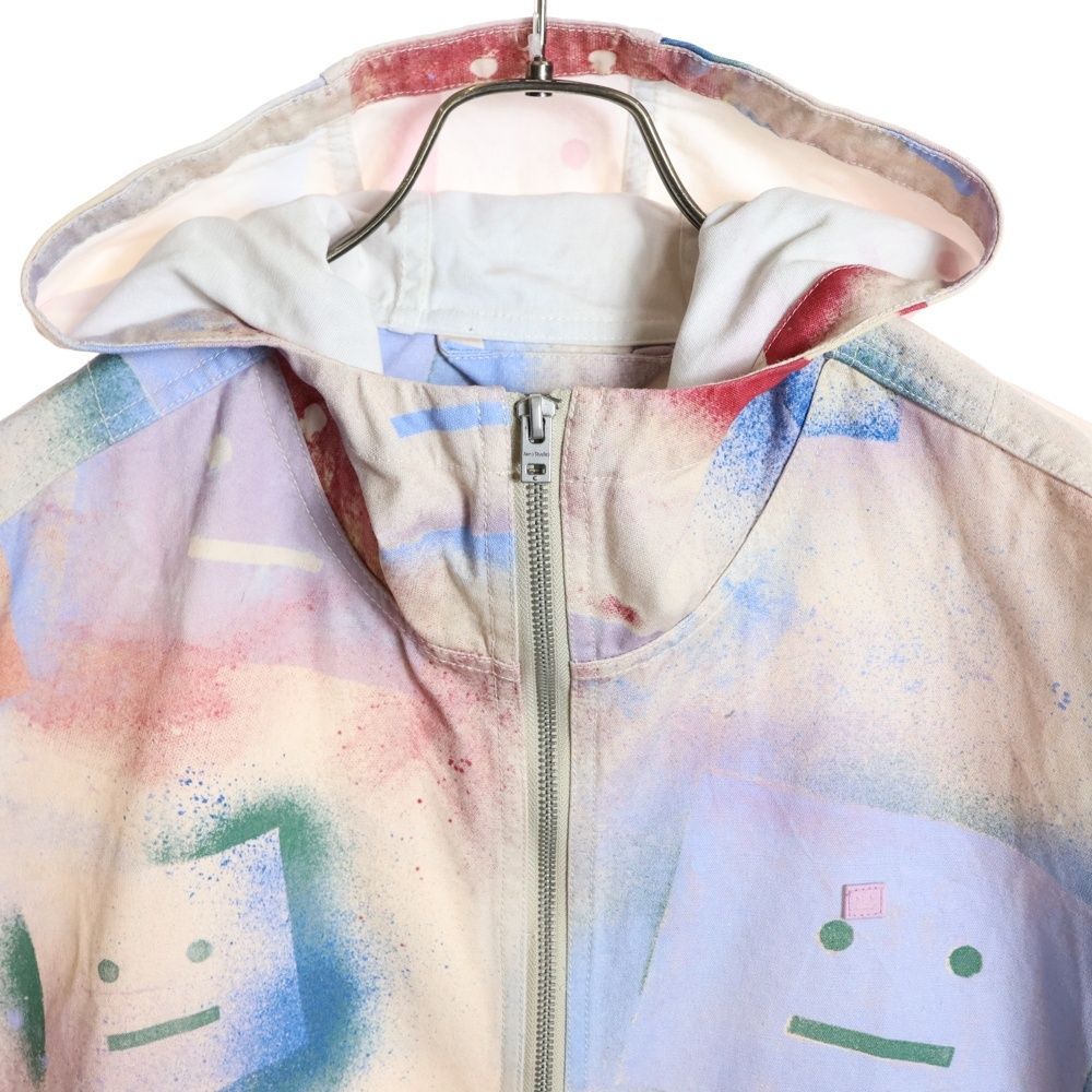 Acne Studios (アクネ ストゥディオズ) ロゴ 総柄 ハーフジップ プル 