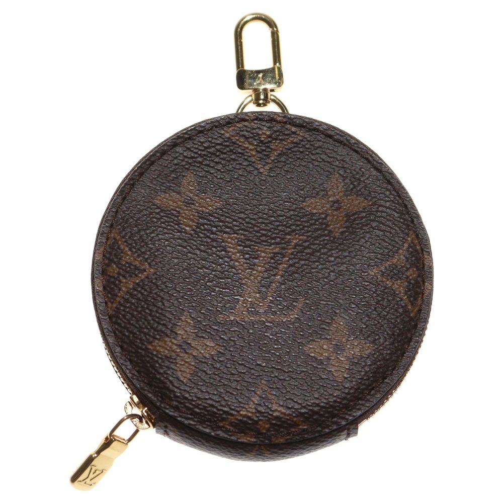 LOUIS VUITTON ルイヴィトン モノグラム ラウンド ショルダーストラップ ケース ポーチ 小物入れ バッグチャーム ブラウン PVC J 02493 ゴールド金具