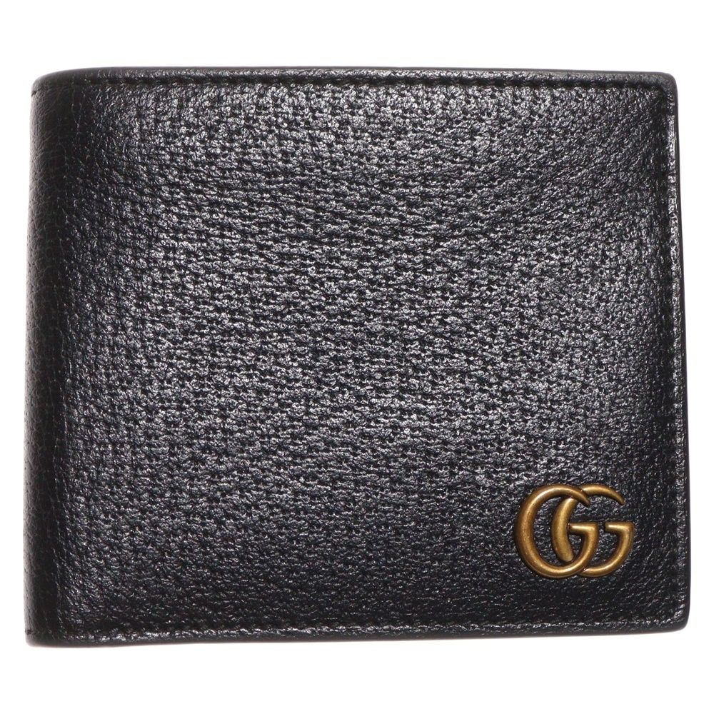 送料無料，新品 GUCCI (グッチ) GGマーモント レザーウォレット 二