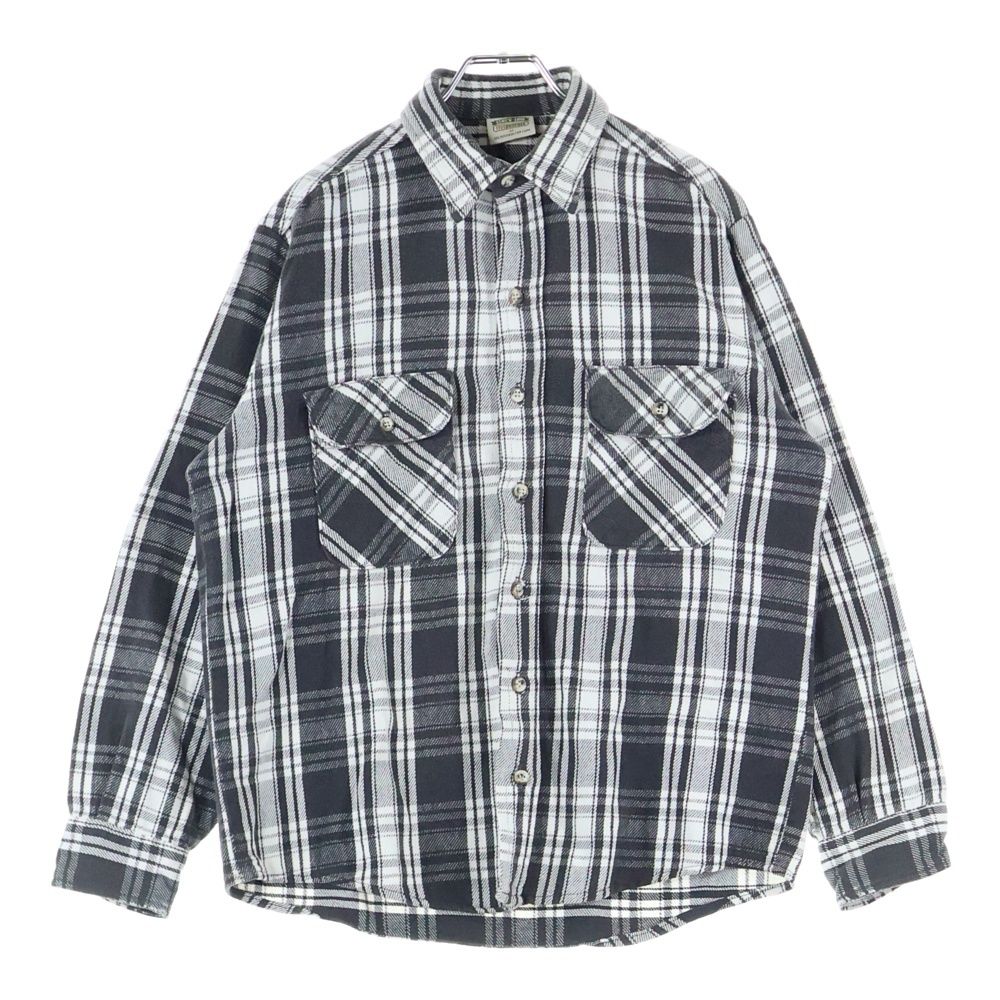 FIVE ファイブブラザー 90 s チェックネルシャツ ブラック ホワイト 長袖シャツ