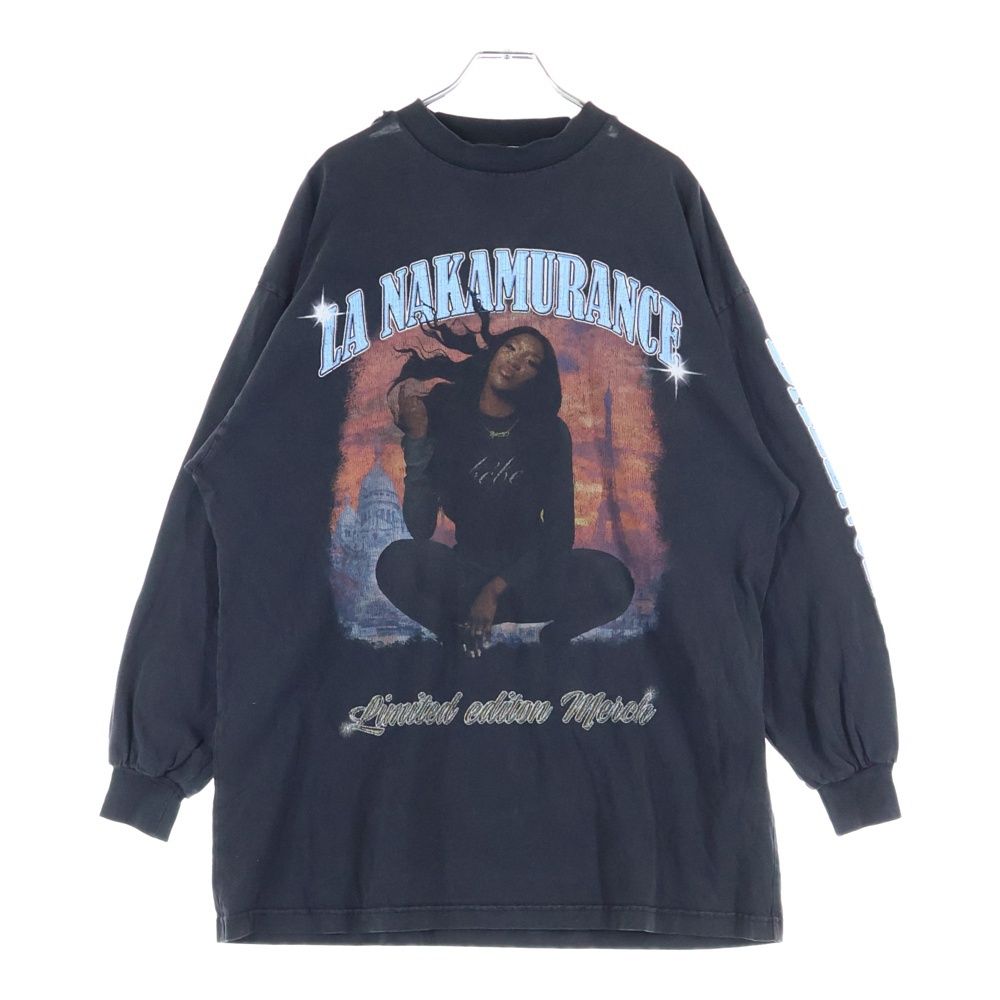 バレンシアガ Music Aya Nakamura Merch Long-Sleeve T-Shirt Oversized アヤナカムラ オーバーサイズ ロングスリーブ長袖Tシャツ ブラック 693950 TMV 86