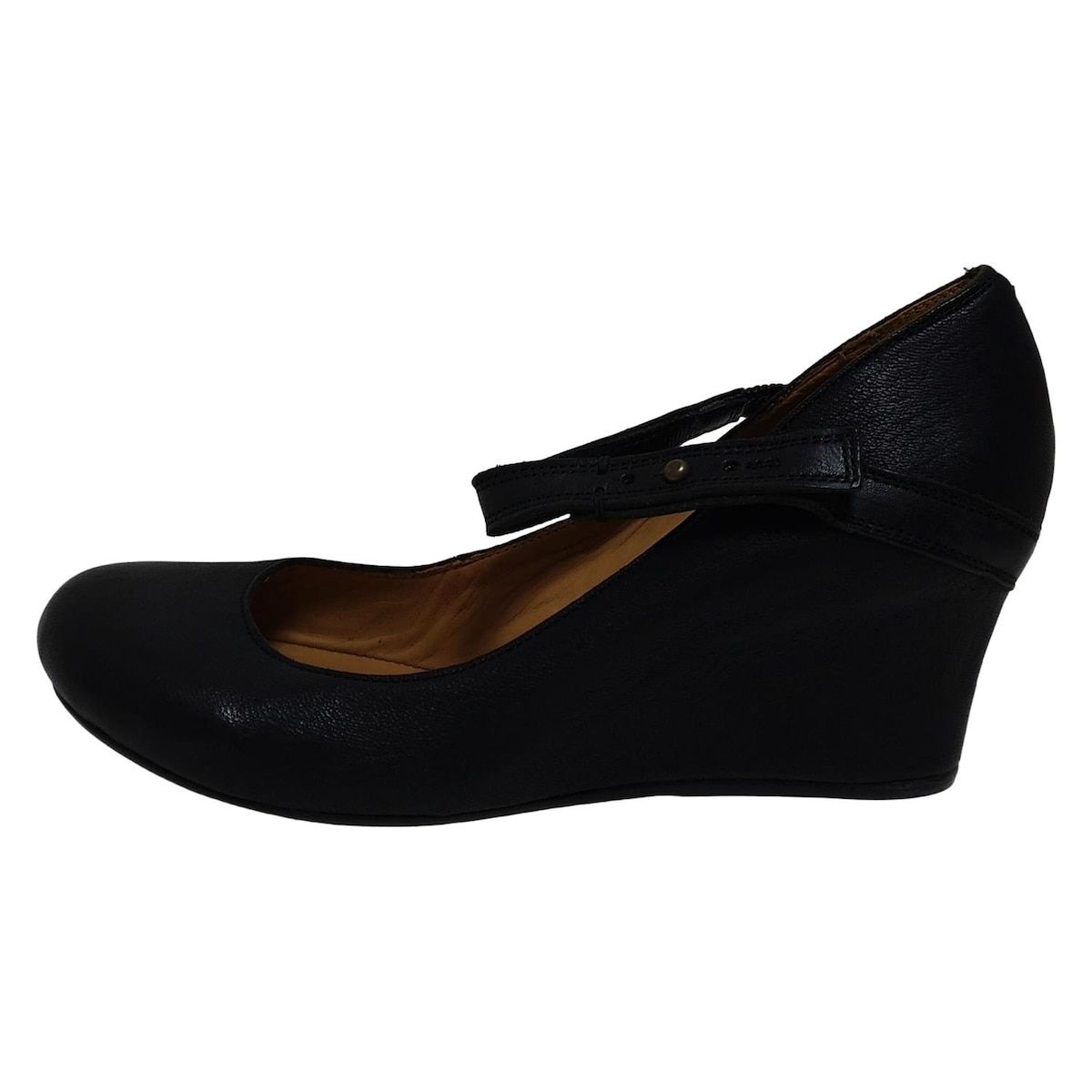 SAYA サヤ パンプス 24 1 2 レディース - 黒 ウェッジソール レザー