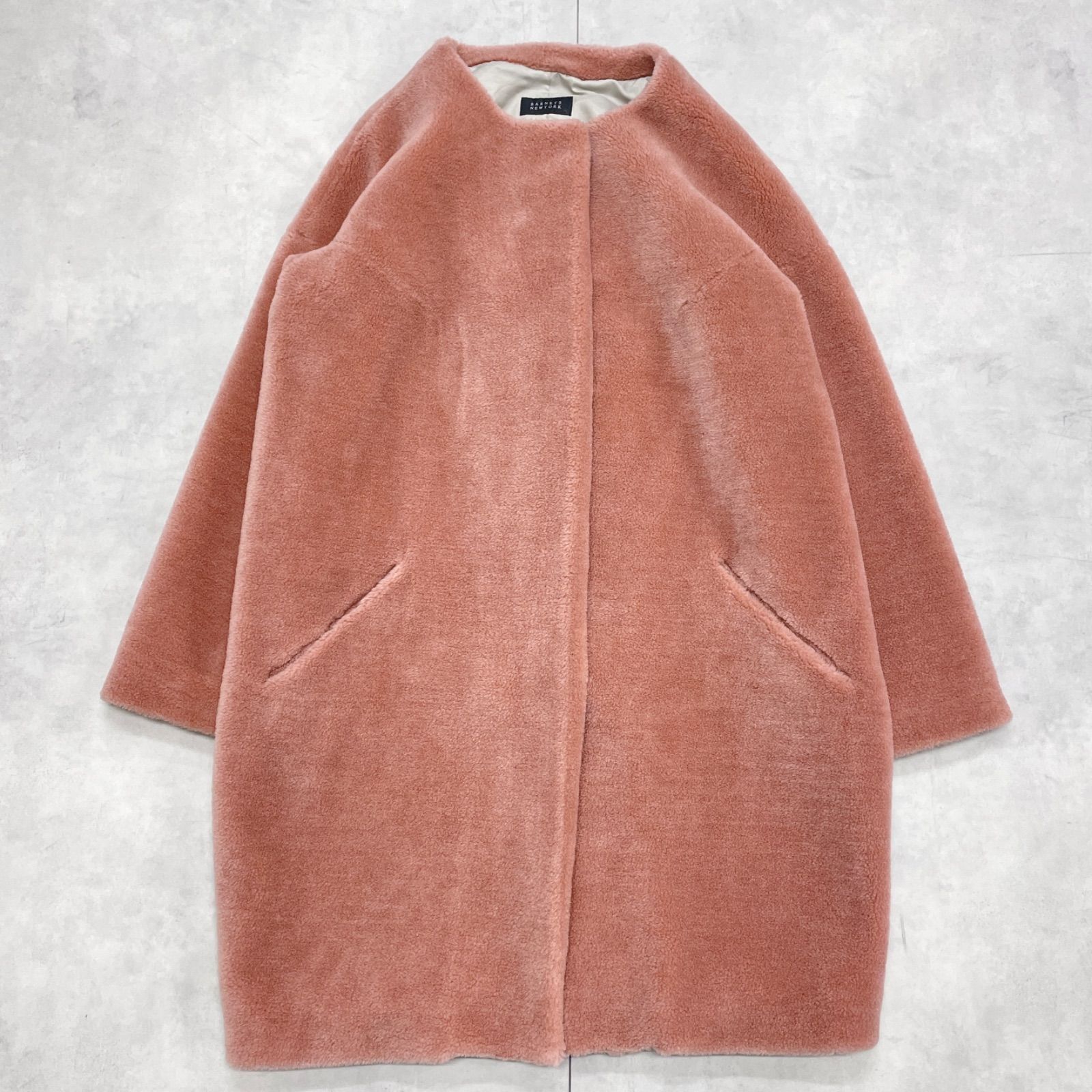 BARNEYS NEWYORK バーニーズニューヨーク ロングコート ノーカラー 