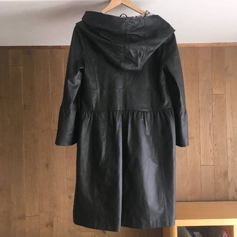 美品 BALMAIN バルマン フード 付き 羊革 レザー コート - メルカリ