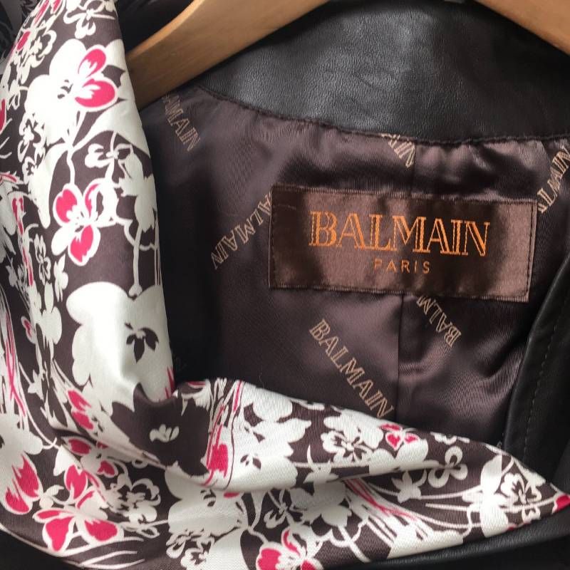 美品 BALMAIN バルマン フード 付き 羊革 レザー コート - メルカリ