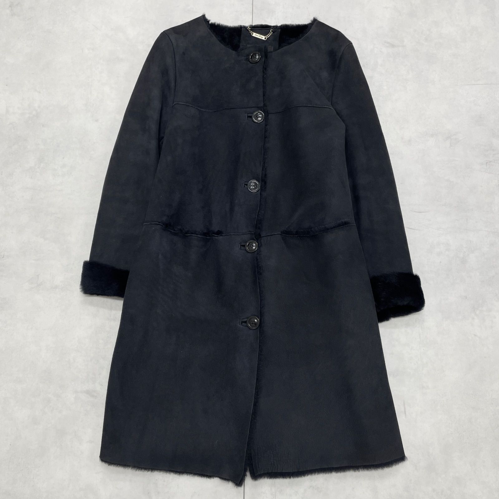 Owen Barry オーウェンバリー ムートンコート ロング ノーカラー