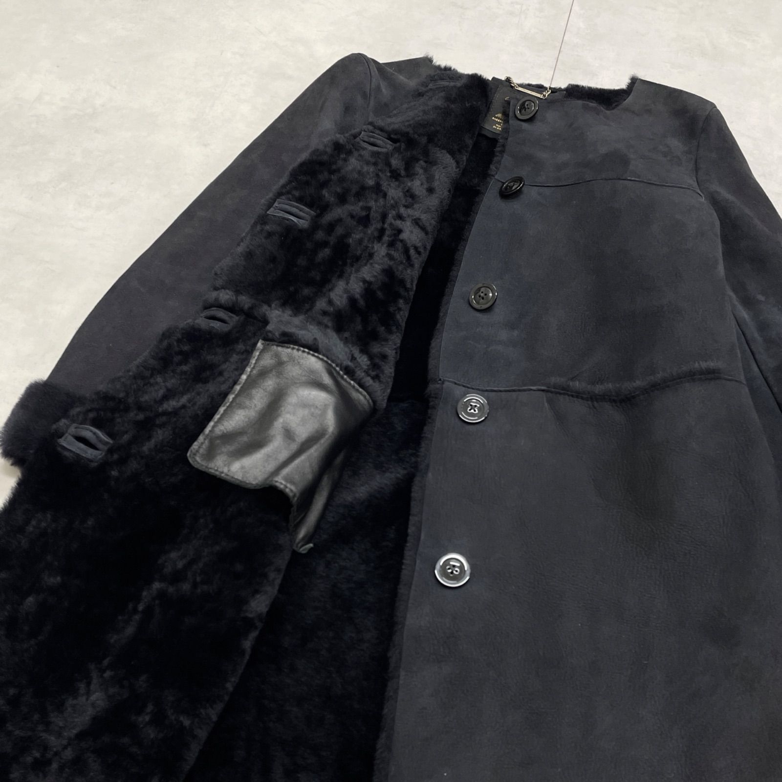 Owen Barry オーウェンバリー ムートンコート ロング ノーカラー