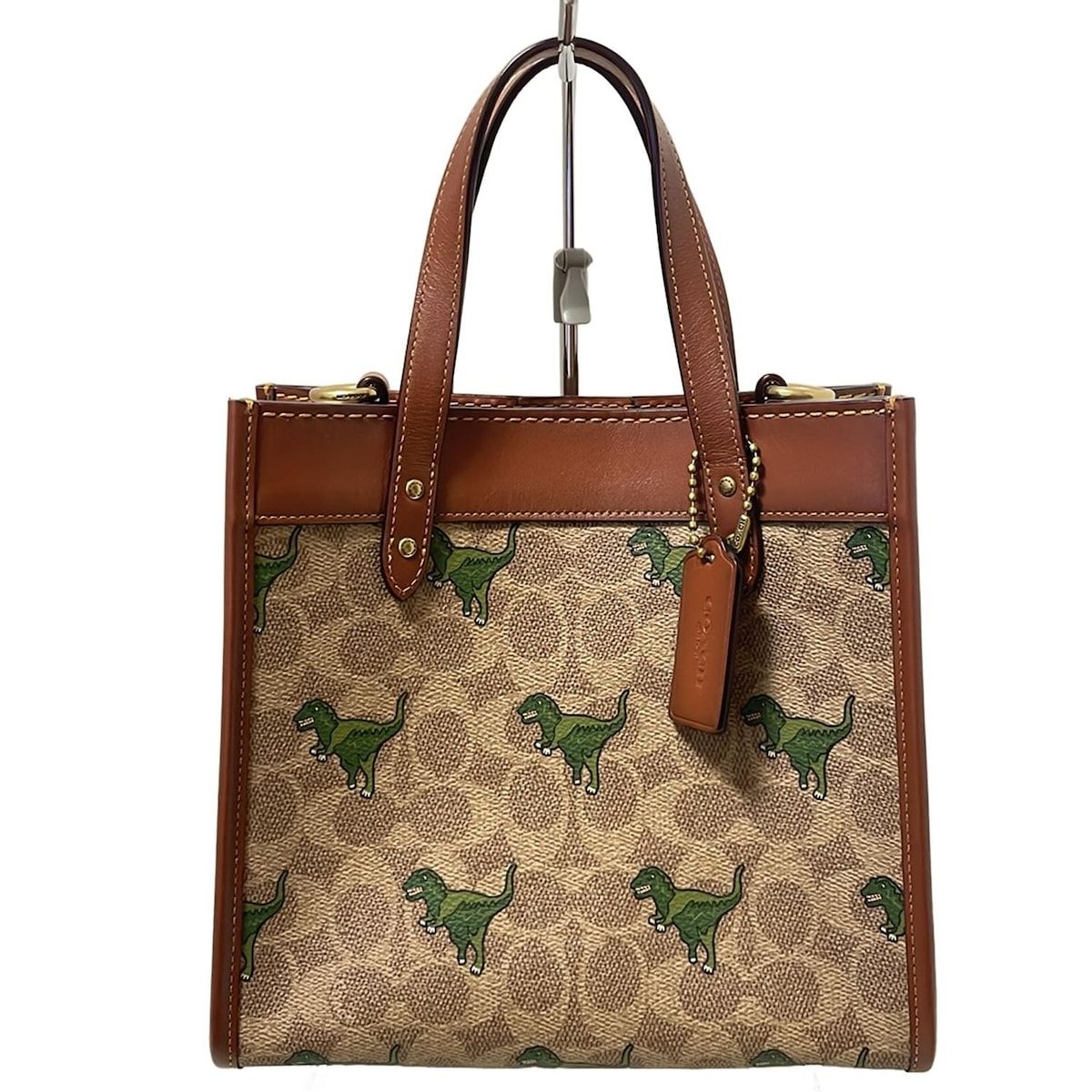 COACH コーチ トートバッグ フィールドトート22シグネチャーキャンバスレキシープリント CF 083 カーキ×ブラウン×マルチ レザー