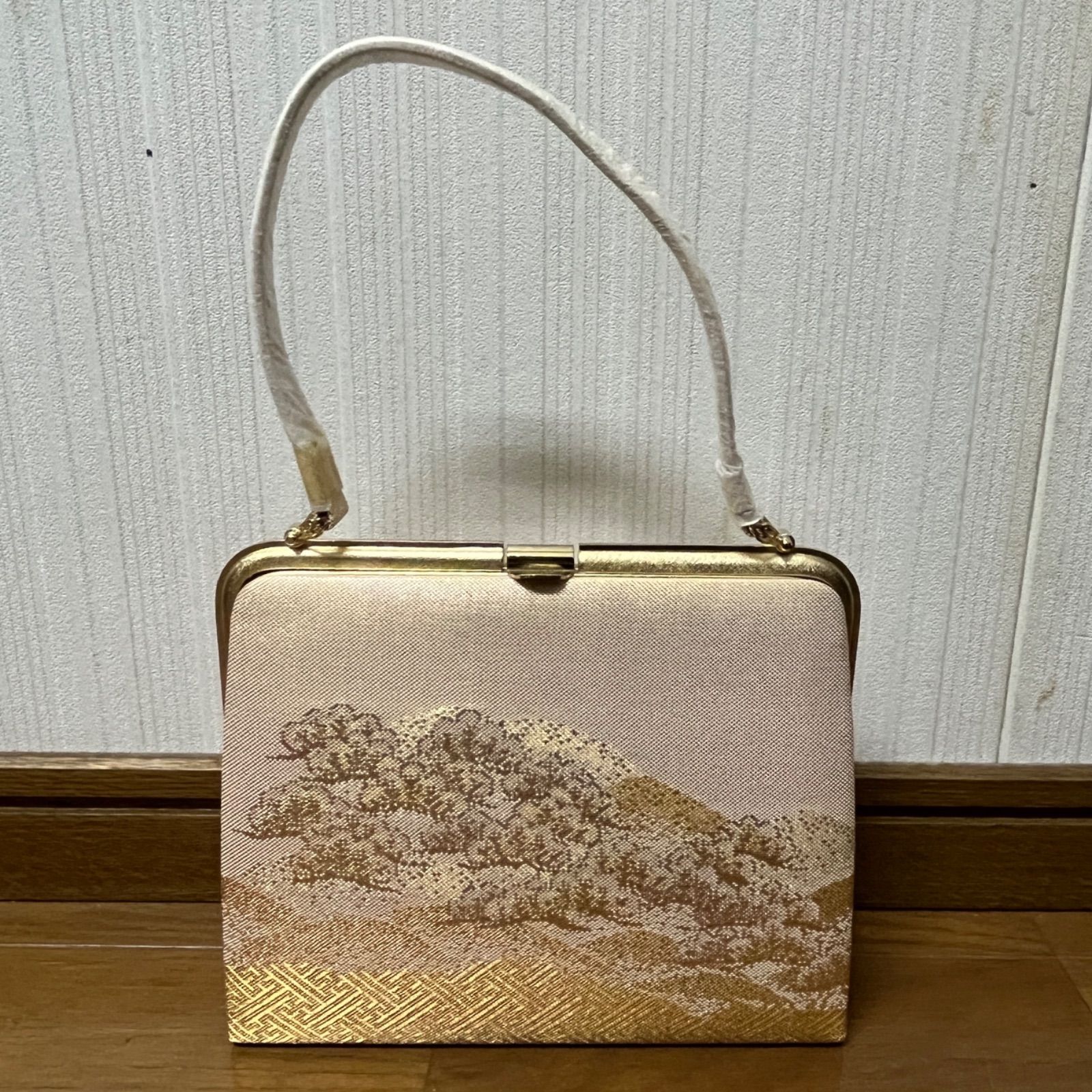 和装用バッグ 礼装用バッグ ゴールド ハンドバッグ ピンク 鎮鍮金具 